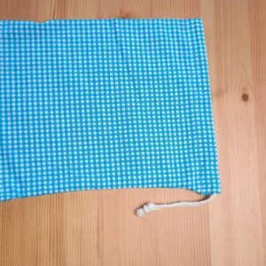 Euritmie / knikkerzak ruit lichtblauw