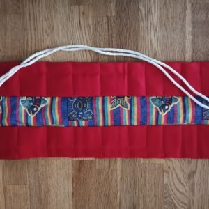 Krijtrol klein rood gestreept