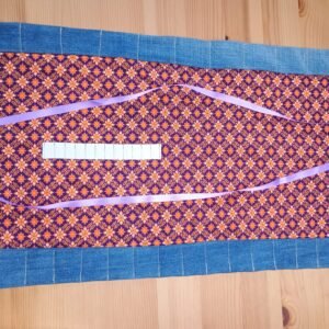 Katoenen krijtrol voor bijenwaskrijtjes & potloden (bloem paars oranje)