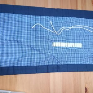 Katoenen krijtrol voor bijenwaskrijtjes & potloden (ruit donkerblauw)