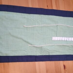 Katoenen krijtrol voor bijenwaskrijtjes & potloden (ruit groen)